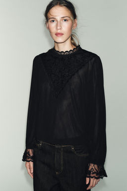 EMBROIDERED LONG SLEEVE TOP - Zara фото 2