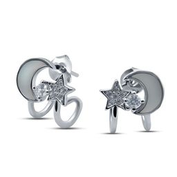 Серьги с перламутром и куб.цирконием