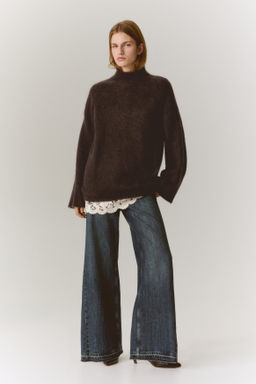 Jersey de mezcla de mohair con ribete de encaje - H&m фото 3