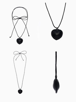 Чокер/кулон на шнурке «Сердечко», кожа, трансформер, чёрный, 150 см