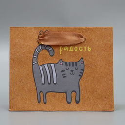 Пакет крафтовый горизонтальный Несу радость, S 15 12 5,5 см - Дарите счастье фото 3