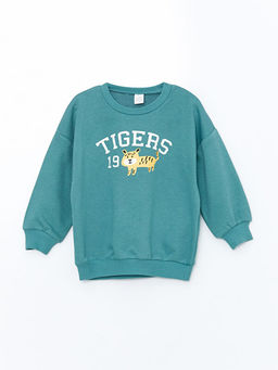 Bisiklet Yaka Uzun Kollu Bask?l? Erkek Bebek Sweatshirt ve E?ofman Alt 2li Tak?m - Waikiki фото 2