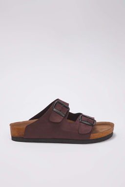 Koyu Kahverengi Suet Cift Tokal? Kad?n Terlik TAKSS24TE00004