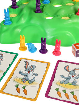 УЦЕНКА Настольная игра на внимательность Ушастые гонки, 24 карточки, 16 зайцев, 2-4 игрока, 4+