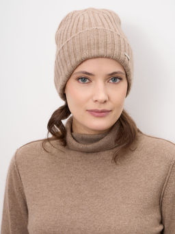 Шапка из кашемира 04336 капучино