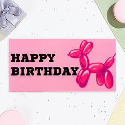 Цена за 10 шт. Конверт для денег Happy Birthday! собака из шаров, 16х8 см - Дарим Красиво фото 2