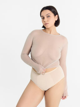 Цена за 2 штуки! Трусы женские макси в бежевом цвете бежевый 412478