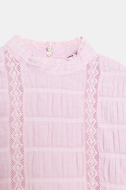 CAMISA ENTREDOSES MANGA GLOBO / Rosa - Zara фото 7