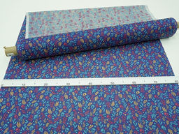 Ситец Цветная флора цв.чернильно-васильковый, ш.0.8м, хлопок-100%, 85гр/м.кв - Купава фото 4