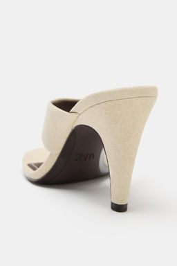 SANDALIA TAC?N ANTE / Blanco Crudo - Zara фото 5