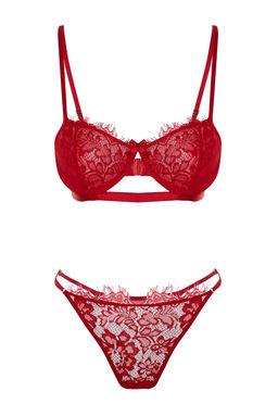 TRENDYOLMILLA K?rm?z? Dantelli Kurdele/Fiyonklu Ip Ask?l? Balenli Kaps?z Orme Ic Camas?r? Tak?m? THMAW23CC00013  фото 18