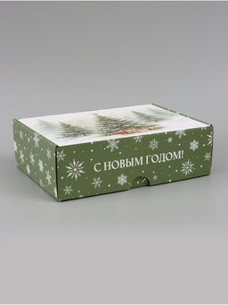 Коробка подарочная, самосборная «Снежная зима»,30.7×22×9.5 см