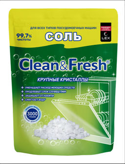 Соль для ПММ гранулированная, Д/П 3000 гр. Сlean&Fresh