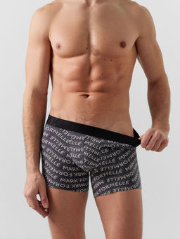 Цена за 2 штуки! Трусы боксеры мужские с серые принтом текст на графите1 411221 - Mark formelle фото 2