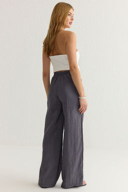 Antrasit Modal Yumusak Tuseli Wide Leg/Genis Paca Dokuma Pantolon TWOSS25PL00004