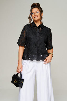 Комплект 6323 чёрный+белый, Брюки, Блуза - B&F фото 5