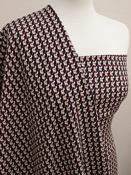 Штапель Стильная графика на черном, ш.1.45м, вискоза-100%, 90гр/м.кв - Купава фото 4