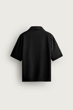 CAMISA POLO FLUIDO RELAXED FIT / Negro - Zara фото 10