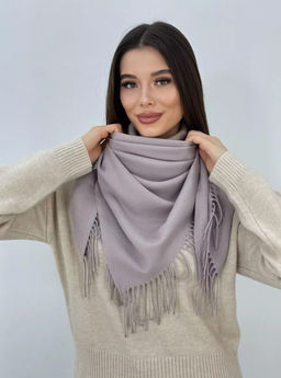 K13582 Палантин 100/100 хлопок СВ_СЕРЫЙ