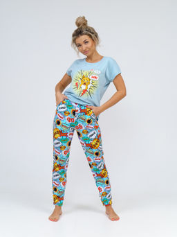 800 Пижама "Взрыв/Голубой"