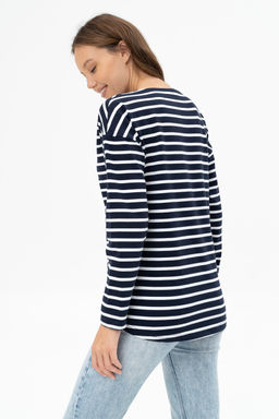 Джемпер женский 484L3-WB синий/полоска - Solo mio фото 7