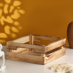 Подарочный ящик, 25×22×9 см, деревянный, обожжённое дерево