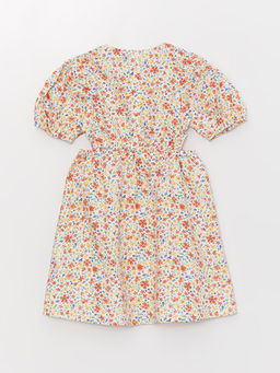 Bisiklet Yaka Desenli K?sa Kollu K?z ?ocuk Elbise Anne K?z Kombini - Waikiki фото 3