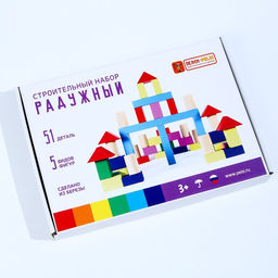 Конструктор деревянный «Строительный набор. Радужный»