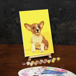 Картина по номерам на холсте с подрамником «Щенок корги», 30х20 см