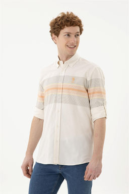 Мужская пудровая рубашка с длинным рукавом - U.s. polo assn фото 3