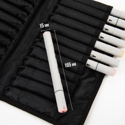 VISTA-ARTISTA Пенал для маркеров на 48 шт. VPBM-02 16 x 28 x 11 см 100% нейлон черный  фото 6