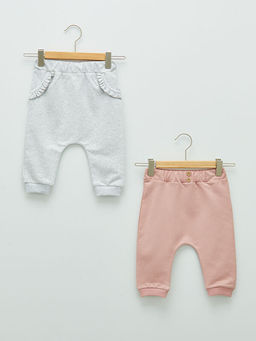 Beli Lastikli Basic K?z Bebek Pantolon 2li