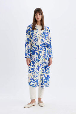 Relax Fit Desenli Uzun Viskon Kimono - Defacto фото 2