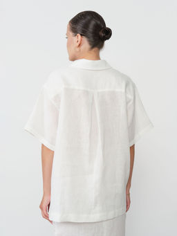 Рубашка льняная 801201 айвори