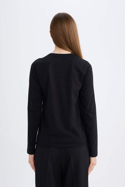 Туника-футболка с длинными рукавами стандартного кроя - Defacto фото 6