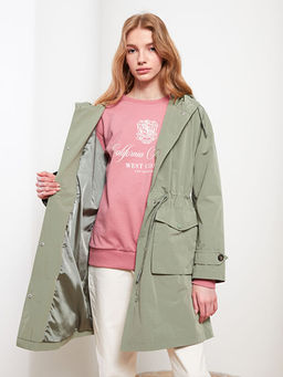 Kap??onlu D?z Uzun Kollu Kad?n Mont - Waikiki фото 3