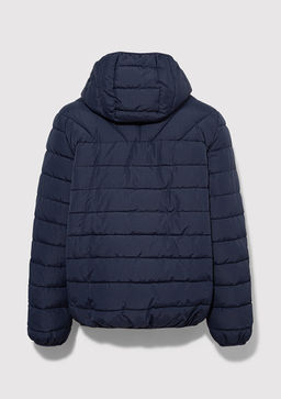 Cift Tarafl? Kapusonlu Lacivert Sisme Mont - Mavi фото 7