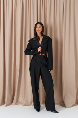 Жакет Annete А5531 костюмная ткань черный с кружевом  фото 10