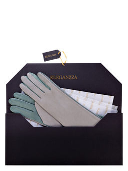 Перчатки женские ш/п F-IS0065 l.grey/greengrey - Eleganzza фото 7