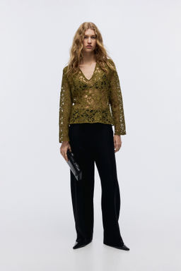 Blusa de encaje con escote en V - H&m фото 6