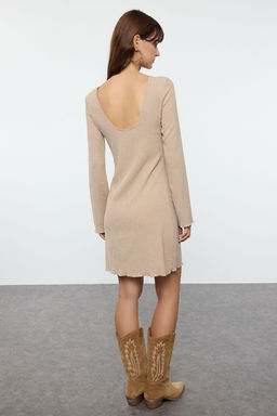 Vizon Duz A-line S?rt Dekolteli Mini Orme Elbise TWOAW25EL00460 - Trendyolmilla фото 5