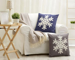По/Чехол на подушку ALTRO арт.ТК5060-01 СНЕЖИНКА (фон синий)
