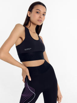 Топ женский спортивный черный с печатью черный +печать 302922 - Mark formelle фото 2