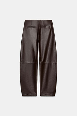 100% LEATHER BALLOON TROUSERS ZW COLLECTION - Zara фото 12