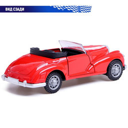 Машинка металлическая «Ретро», 1:32, инерционная, открываются двери, цвет красный