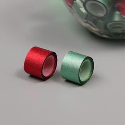 Клейкая лента пластик в банке «Глори. Красный, зелёный», набор 40 шт., 1.2 см, дл.0.9 м, 7×7×9 см
