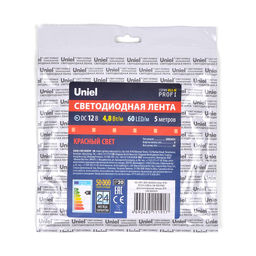 ULS-M11-2835-60LED/m-8mm-IP20-DC12V-4,8W/m-5M-RED PROFI Гибкая светодиодная лента на самоклеящейся основе. Катушка 5м. в герметичной упаковке. Красный свет. ТМ Uniel.