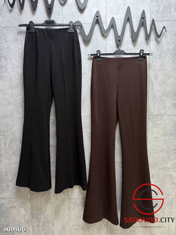 Трикотажные (стрейч) брюки клеш с боковой молнией