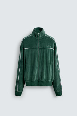 VELOUR ZIP-UP SWEATSHIRT