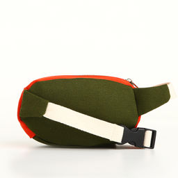 Сумка детская поясная на молнии, наружный карман, хаки, оранжевая